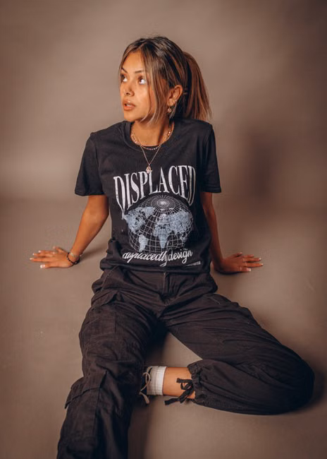 Camiseta Oversized Preta Estampada